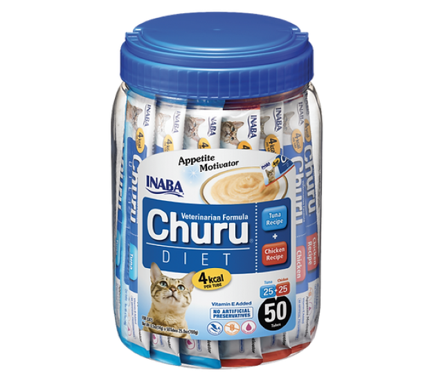 INABA CAT SNACK CHURU VET DIET 50P - TUNA & CHICKEN