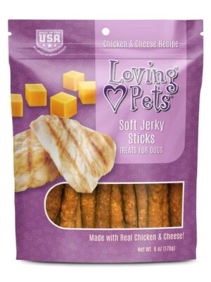 LOVING PETS DOG SNACK JERKY - POLLO Y QUESO - CABANOS 6 OZ