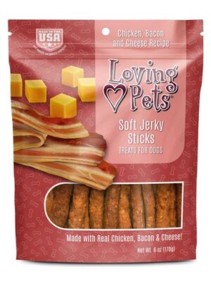 LOVING PETS DOG SNACK JERKY - TOCINO Y QUESO - CABANOS 6 OZ