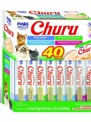 CHURU INABA CAT SNACK CAJA 40 UNIDADES - VARIEDADES SEAFOOD