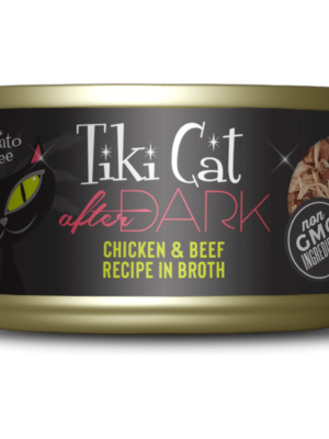 TIKI CAT AFTER DARK - POLLO Y CARNE EN CALDO - 80 GR - LATA