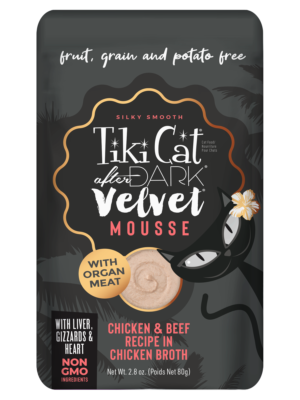 TIKI CAT AFTER DARK VELVET MOUSSE - POLLO Y CARNE EN CALDO DE POLLO - 80 GR - POUCH