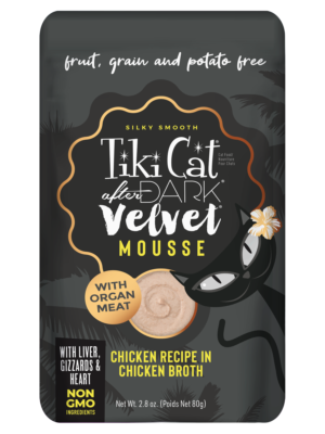 TIKI CAT AFTER DARK VELVET MOUSSE - POLLO EN CALDO DE POLLO - 80 GR - POUCH