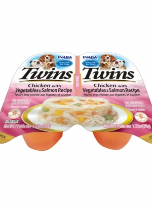 INABA DOG - TWINS CHICKEN WITH VEGETABLES & SALMON RECIPE 70 gr